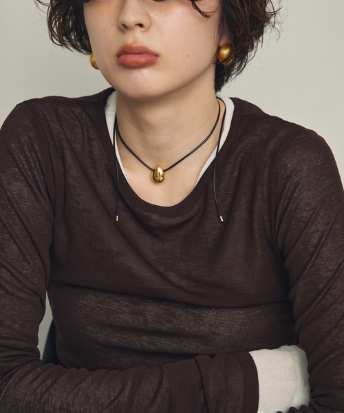Trish（トリッシュ）の「ティアドロップモチーフ付きコードチョーカーネックレス（ネックレス・レディース・シルバー/ゴールド・FREE）」の16枚目の写真