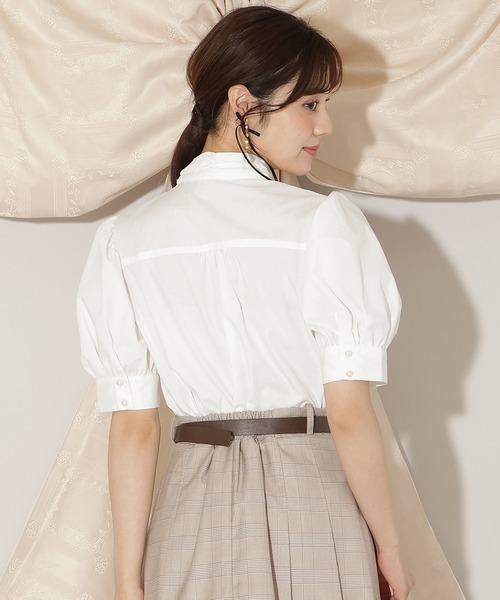 WILLSELECTION（ウィルセレクション）の「モノグラム刺しゅうリボンタイブラウス（シャツ/ブラウス・レディース・ブラック/オフホワイト・FREE）」の7枚目の写真