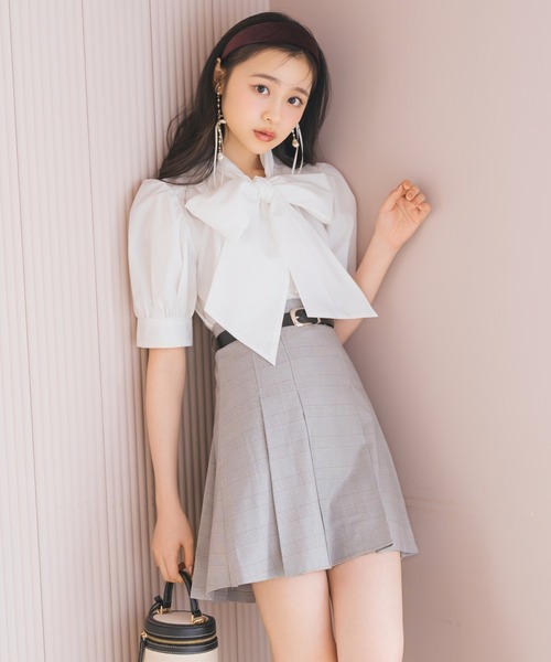 WILLSELECTION（ウィルセレクション）の「モノグラム刺しゅうリボンタイブラウス（シャツ/ブラウス・レディース・ブラック/オフホワイト・FREE）」の13枚目の写真