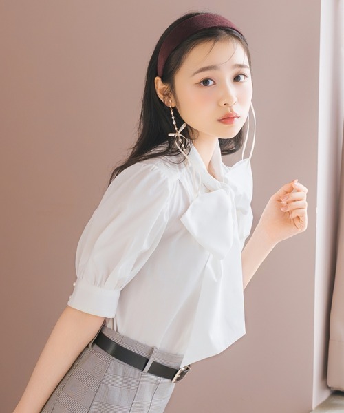 WILLSELECTION（ウィルセレクション）の「モノグラム刺しゅうリボンタイブラウス（シャツ/ブラウス・レディース・ブラック/オフホワイト・FREE）」の12枚目の写真