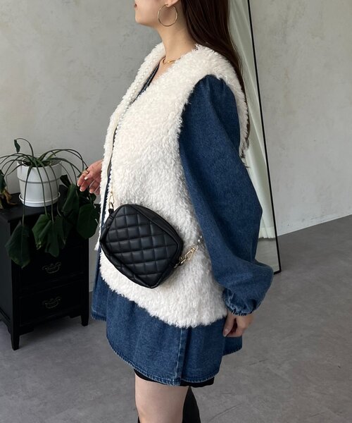 prose verse（プロズヴェール）の「フロントジップカーリーファーベスト（ベスト・レディース・アイボリー・LARGE/MEDIUM）」の18枚目の写真