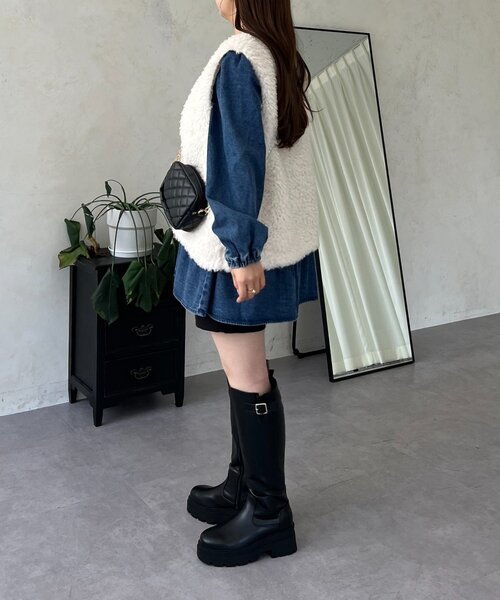 prose verse（プロズヴェール）の「フロントジップカーリーファーベスト（ベスト・レディース・アイボリー・LARGE/MEDIUM）」の16枚目の写真