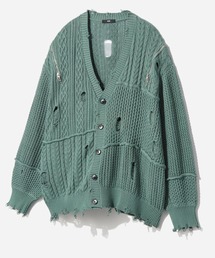 HARE | BIGダメージZIPカーディガン(HARE)(カーディガン/ボレロ)