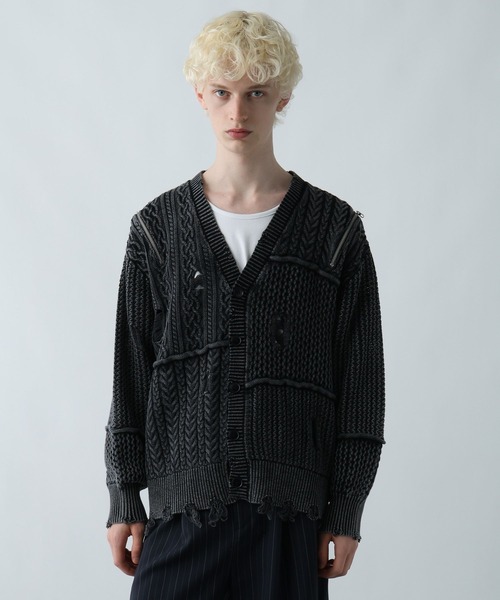 BIGダメージZIPカーディガン(HARE)最終値下げ BIGダメージZIPカーディガン(HARE)（カーディガン/ボレロ