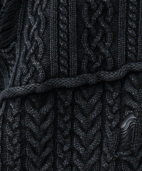 HARE（ハレ）の「BIGダメージZIPカーディガン(HARE)（カーディガン/ボレロ・メンズ・レッド/ブルー/ワインレッド/ブラック系その他/ブルー系その他/ネイビー/パープル/杢グレー・FREE）」の20枚目の写真