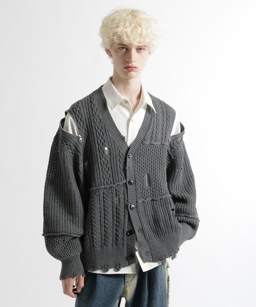 BIGダメージZIPカーディガン(HARE)（カーディガン/ボレロ）｜HARE