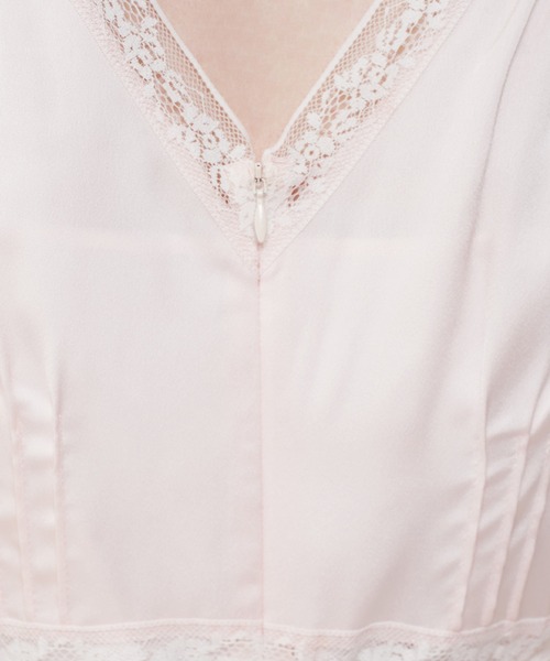 ME COUTURE（ミークチュール）の「サテンシフォンレースMIXドレス（ワンピース・レディース・ライトブルー/ベビーピンク/オフホワイト・00/FREE）」の13枚目の写真