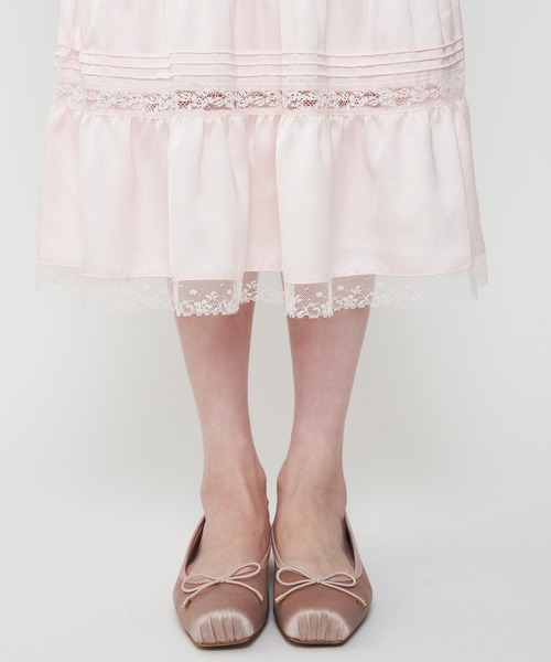 ME COUTURE（ミークチュール）の「サテンシフォンレースMIXドレス（ワンピース・レディース・ライトブルー/ベビーピンク/オフホワイト・00/FREE）」の15枚目の写真