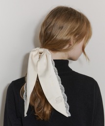 idem（イデム）の「ribbon lace chouchou  / レース付きサテンシュシュ（シュシュ）」