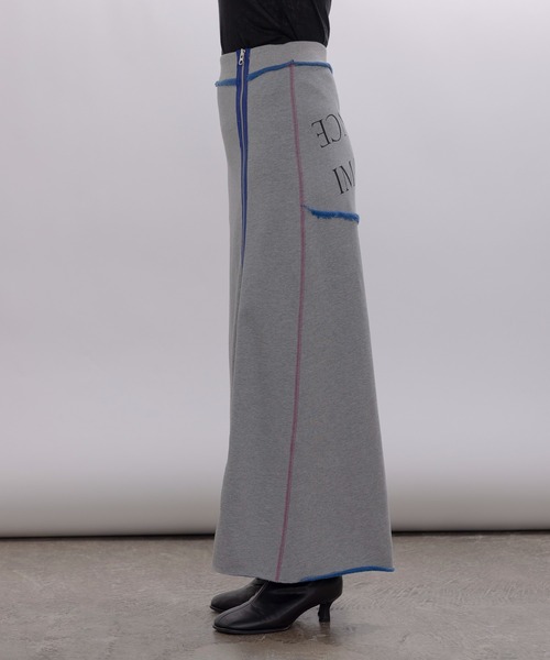 Eimee Law（エイミーロウ）の「配色ボアスウェット バックテキストジップスカート（スカート・レディース・ライトグレー/オートミール/ネイビー・FREE）」の14枚目の写真