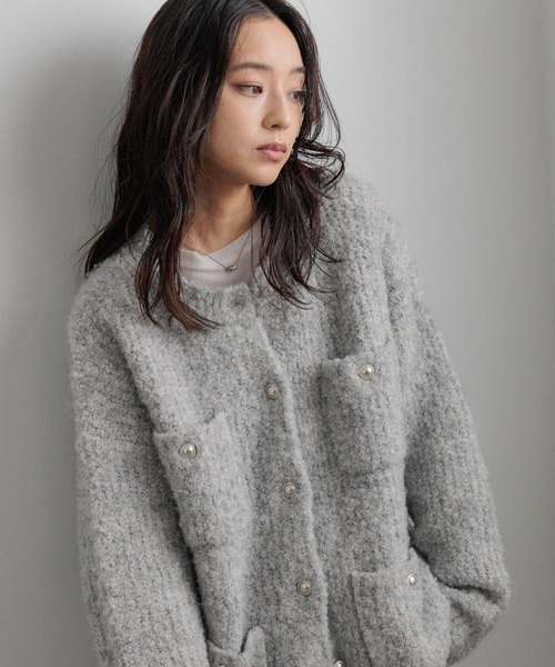セール】ポケニットジャケットカーディガン 590923（カーディガン