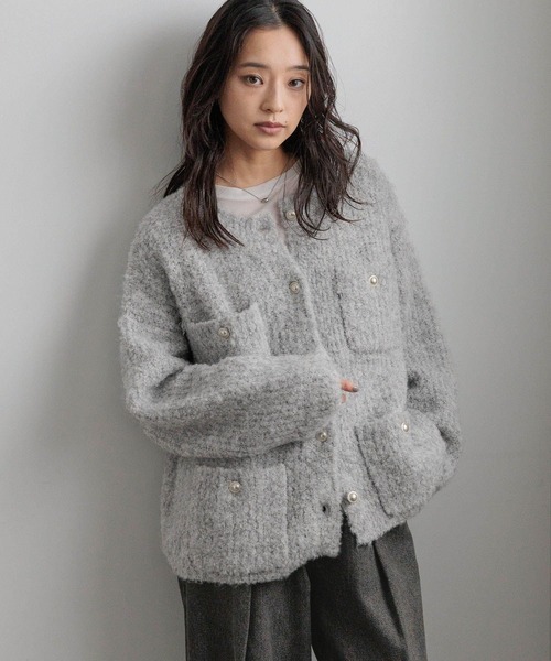 セール】ポケニットジャケットカーディガン 590923（カーディガン
