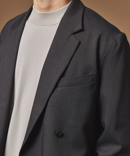 【未使用級】EDIFICE ダブルブレストジャケット　CERRUTI XL相当 EDIFICE ジャケット テーラードジャケット ”MULTI FUNCTION