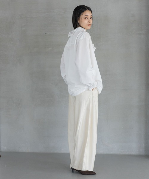 A part by（アパートバイ）の「フリル2WAYブラウス（シャツ/ブラウス・レディース・アイボリー/ブラック・FREE）」の5枚目の写真