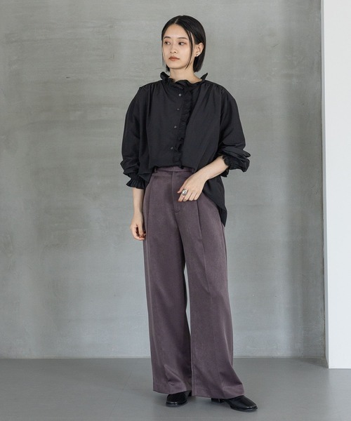 A part by（アパートバイ）の「フリル2WAYブラウス（シャツ/ブラウス・レディース・アイボリー/ブラック・FREE）」の15枚目の写真