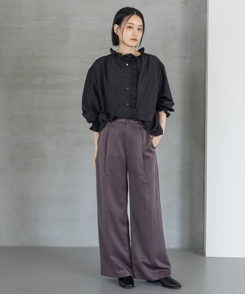 A part by（アパートバイ）の「フリル2WAYブラウス（シャツ/ブラウス・レディース・アイボリー/ブラック・FREE）」の17枚目の写真