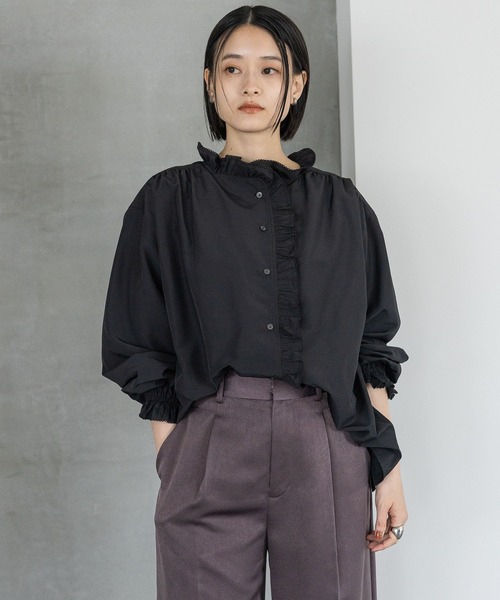 A part by（アパートバイ）の「フリル2WAYブラウス（シャツ/ブラウス・レディース・アイボリー/ブラック・FREE）」の19枚目の写真