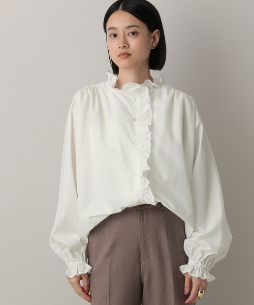 A part by（アパートバイ）の「フリル2WAYブラウス（シャツ/ブラウス・レディース・アイボリー/ブラック・FREE）」の11枚目の写真