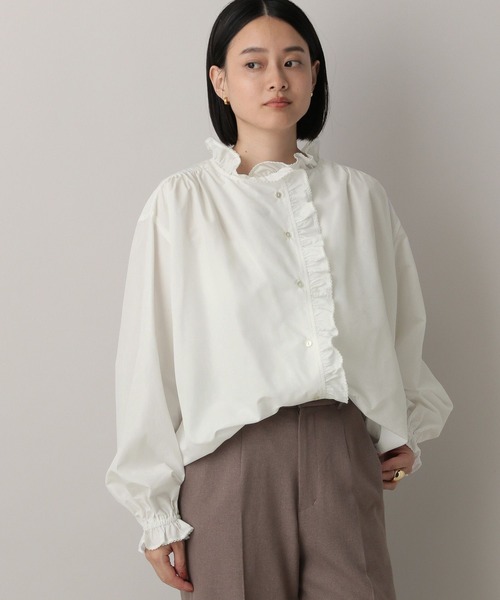 A part by（アパートバイ）の「フリル2WAYブラウス（シャツ/ブラウス・レディース・アイボリー/ブラック・FREE）」の12枚目の写真