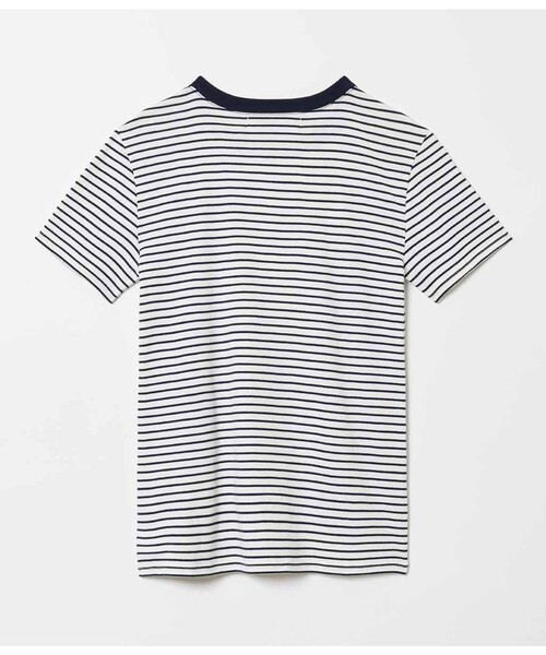 PETIT BATEAU（プチバトー）の「Ｗ＆Ｓプリント半袖Ｔシャツ（Tシャツ/カットソー・レディース・ホワイト×ネイビー・X-SMALL/SMALL/MEDIUM）」の2枚目の写真