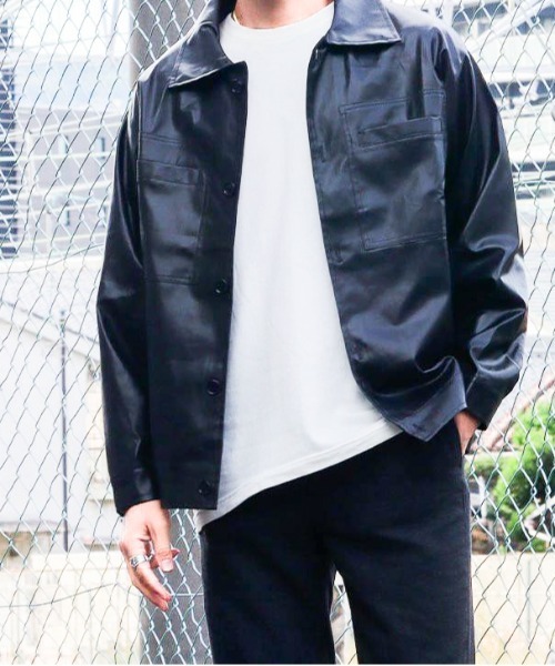 B.I.D.（ビーアイディー）の「《フェイクレザージャケット》（ライダースジャケット・メンズ・ブラック/ブラウン・MEDIUM/X-LARGE）」の2枚目の写真