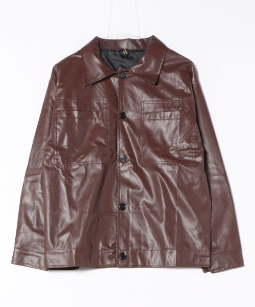 B.I.D.（ビーアイディー）の「《フェイクレザージャケット》（ライダースジャケット・メンズ・ブラック/ブラウン・MEDIUM/X-LARGE）」の5枚目の写真