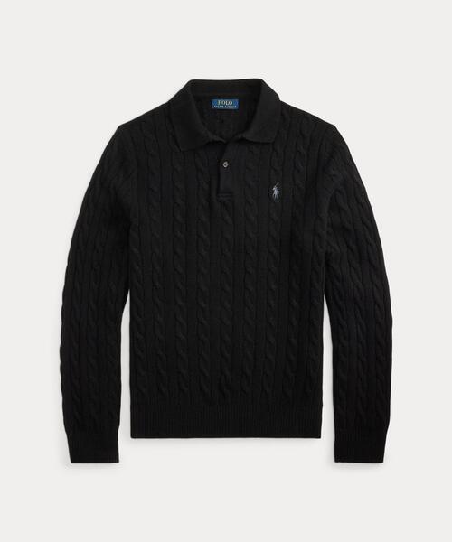 POLO RALPH LAUREN(ポロ ラルフ ローレン)の「ケーブルニット ウールカシミヤ セーター(ニット/セーター・メンズ・ブラック系1・S/M/L/XS)」の7枚目の写真