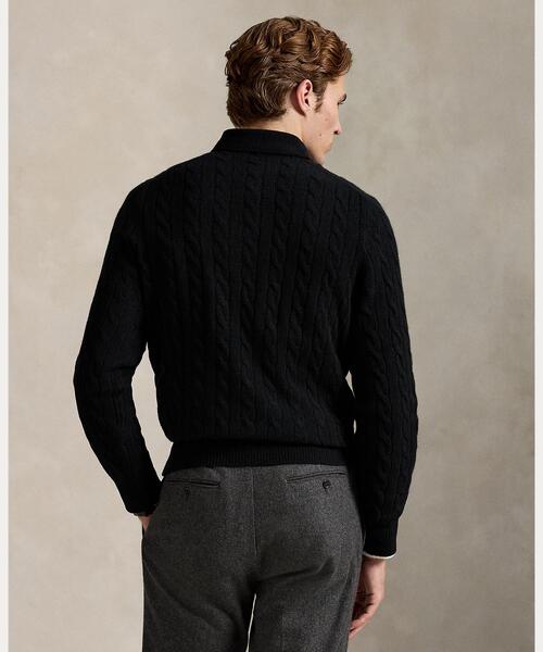 POLO RALPH LAUREN(ポロ ラルフ ローレン)の「ケーブルニット ウールカシミヤ セーター(ニット/セーター・メンズ・ブラック系1・S/M/L/XS)」の5枚目の写真