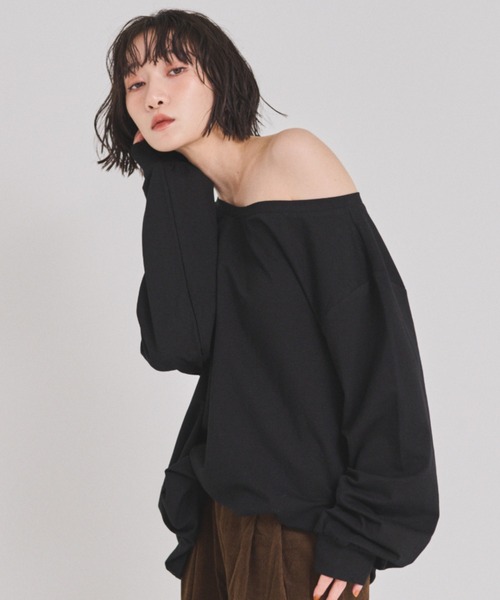 FMiBL(ファミル)の「カットオフショルトップス(Tシャツ/カットソー・レディース・ブラック/ホワイト/グレー・FREE)」の3枚目の写真
