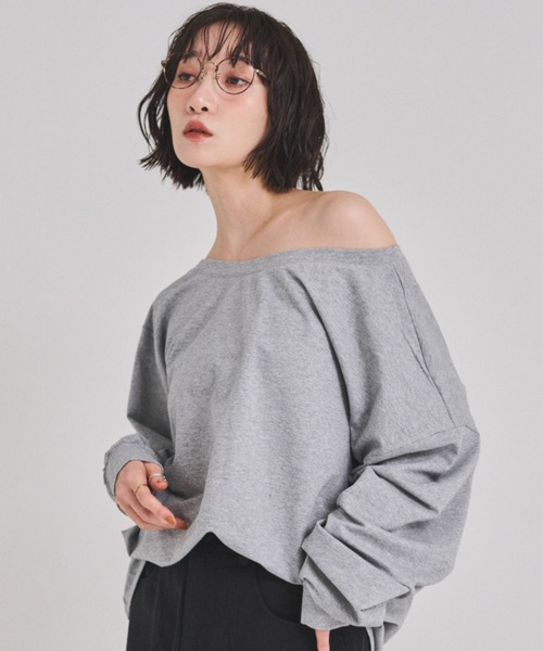FMiBL(ファミル)の「カットオフショルトップス(Tシャツ/カットソー・レディース・ブラック/ホワイト/グレー・FREE)」の4枚目の写真