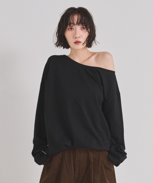 FMiBL(ファミル)の「カットオフショルトップス(Tシャツ/カットソー・レディース・ブラック/ホワイト/グレー・FREE)」の12枚目の写真