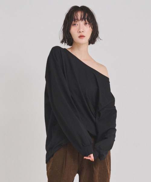 FMiBL(ファミル)の「カットオフショルトップス(Tシャツ/カットソー・レディース・ブラック/ホワイト/グレー・FREE)」の14枚目の写真