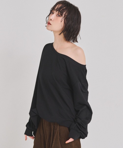 FMiBL(ファミル)の「カットオフショルトップス(Tシャツ/カットソー・レディース・ブラック/ホワイト/グレー・FREE)」の15枚目の写真