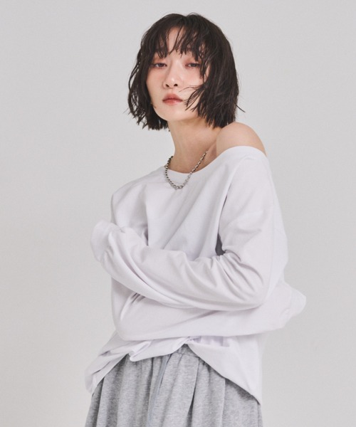 FMiBL(ファミル)の「カットオフショルトップス(Tシャツ/カットソー・レディース・ブラック/ホワイト/グレー・FREE)」の19枚目の写真