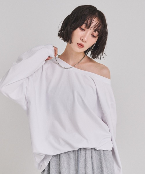 FMiBL(ファミル)の「カットオフショルトップス(Tシャツ/カットソー・レディース・ブラック/ホワイト/グレー・FREE)」の18枚目の写真