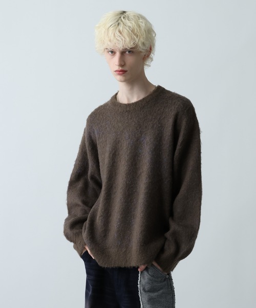 HARE（ハレ）の「モヘアニットプルオーバー(HARE)（ニット/セーター・メンズ・パープル/ブラウン/ブラック/グレー/ブルー・SMALL/MEDIUM）」の3枚目の写真