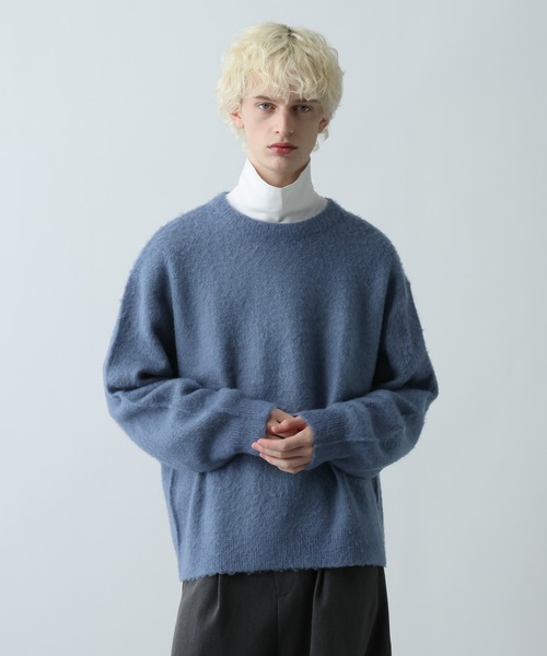 HARE（ハレ）の「モヘアニットプルオーバー(HARE)（ニット/セーター・メンズ・パープル/ブラウン/ブラック/グレー/ブルー・SMALL/MEDIUM）」の4枚目の写真