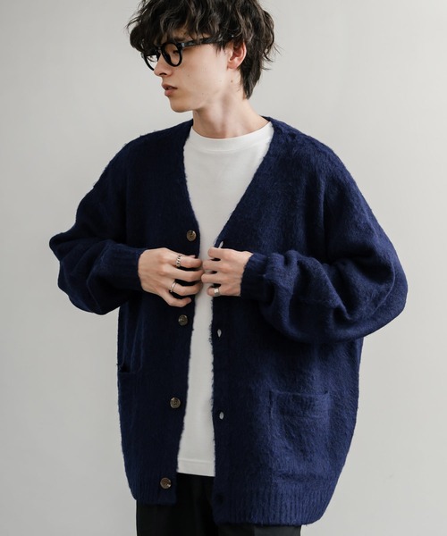 Rocky Monroe（ロッキーモンロー）の「オーバーサイズシャギーニットカーディガン（カーディガン/ボレロ・メンズ・ブラック/ワイン/ブルー/チャコール/マスタード/ネイビー・M/L/XL）」の3枚目の写真