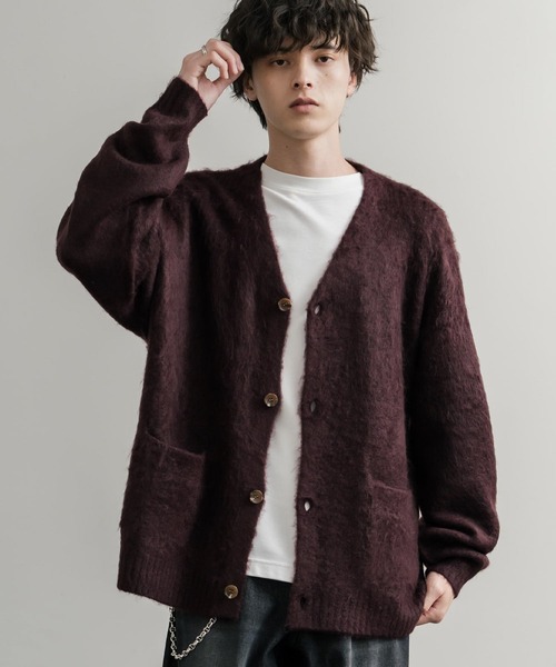 Rocky Monroe（ロッキーモンロー）の「オーバーサイズシャギーニットカーディガン（カーディガン/ボレロ・メンズ・ブラック/ワイン/ブルー/チャコール/マスタード/ネイビー・M/L/XL）」の6枚目の写真