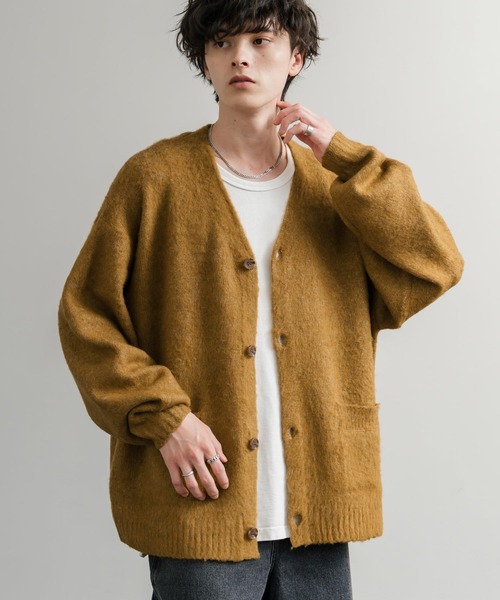 Rocky Monroe（ロッキーモンロー）の「オーバーサイズシャギーニットカーディガン（カーディガン/ボレロ・メンズ・ブラック/ワイン/ブルー/チャコール/マスタード/ネイビー・M/L/XL）」の5枚目の写真