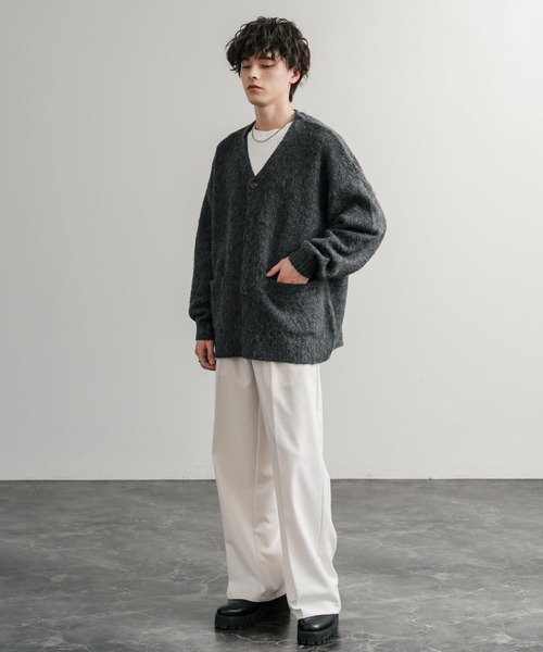 Rocky Monroe（ロッキーモンロー）の「オーバーサイズシャギーニットカーディガン（カーディガン/ボレロ・メンズ・ブラック/ワイン/ブルー/チャコール/マスタード/ネイビー・M/L/XL）」の22枚目の写真