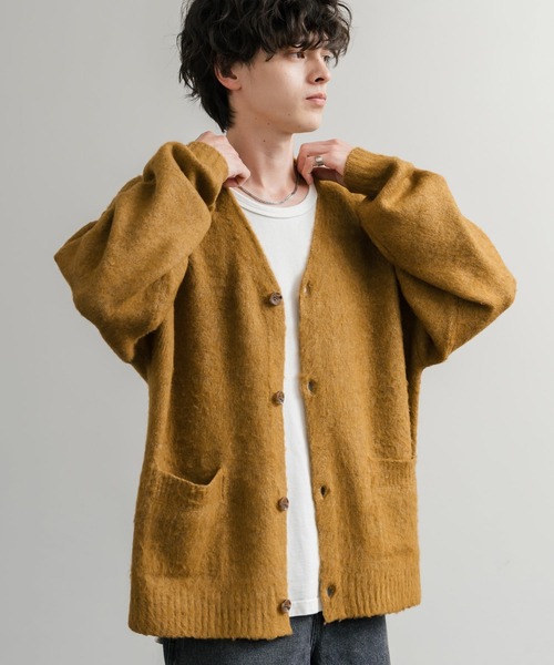 Rocky Monroe（ロッキーモンロー）の「オーバーサイズシャギーニットカーディガン（カーディガン/ボレロ・メンズ・ブラック/ワイン/ブルー/チャコール/マスタード/ネイビー・M/L/XL）」の12枚目の写真