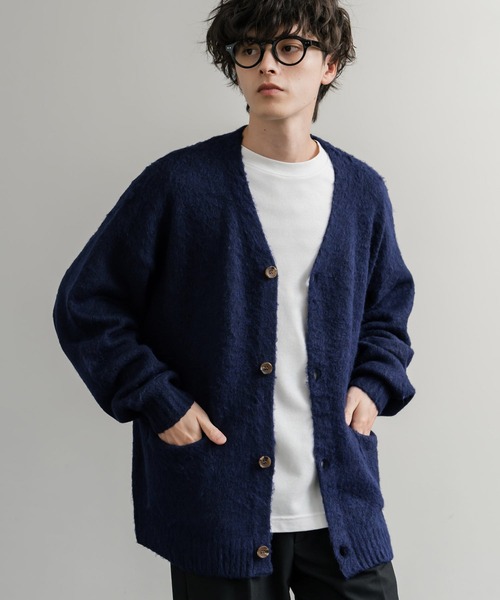 Rocky Monroe（ロッキーモンロー）の「オーバーサイズシャギーニットカーディガン（カーディガン/ボレロ・メンズ・ブラック/ワイン/ブルー/チャコール/マスタード/ネイビー・M/L/XL）」の17枚目の写真