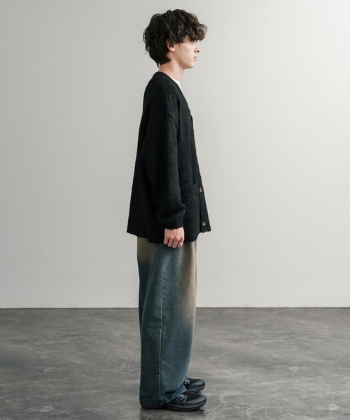 Rocky Monroe（ロッキーモンロー）の「オーバーサイズシャギーニットカーディガン（カーディガン/ボレロ・メンズ・ブラック/ワイン/ブルー/チャコール/マスタード/ネイビー・M/L/XL）」の7枚目の写真