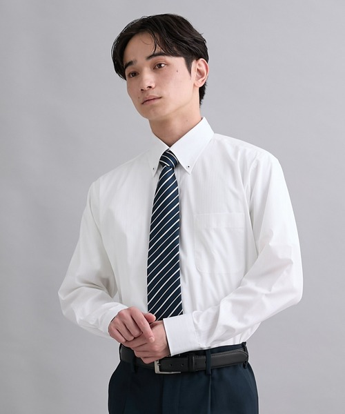 nissen(ニッセン)の「【衿裏・袖口配色】形態安定長袖ボタンダウンワイシャツ (M~8Lサイズ)(ビジネスシャツ・メンズ・ホワイト・5L/4L/3L/LL/L/M/7L/8L/6L)」の4枚目の写真