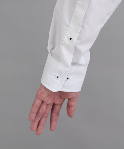 nissen(ニッセン)の「【衿裏・袖口配色】形態安定長袖ボタンダウンワイシャツ (M~8Lサイズ)(ビジネスシャツ・メンズ・ホワイト・5L/4L/3L/LL/L/M/7L/8L/6L)」の11枚目の写真