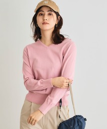 CROSS FUNCTION（クロスファンクション）の「《洗える》綿100％Vネックベーシックニット【CROSS FUNCTION/クロスファンクション】（ニット/セーター）」