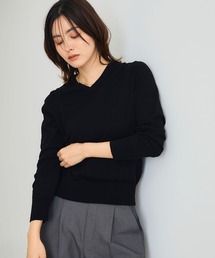 CROSS FUNCTION | 《洗える》綿100％Vネックベーシックニット【CROSS FUNCTION/クロスファンクション】(ニット/セーター)