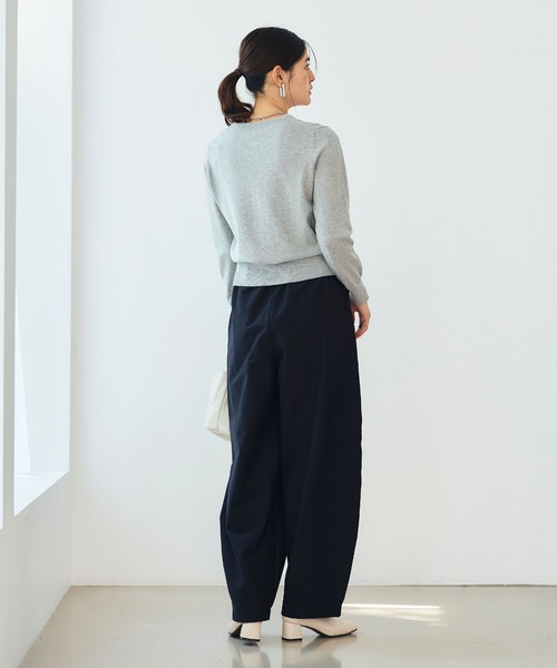 CROSS FUNCTION（クロスファンクション）の「《洗える》綿100％Vネックベーシックニット【CROSS FUNCTION/クロスファンクション】（ニット/セーター・レディース・チャコールグレー/ブラック/ブラウン/オフホワイト/カーキ/サックスブルー/ピンク/杢グレー・LL/M/L）」の16枚目の写真