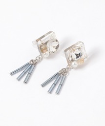 スクエアビジューピアス/MADE IN JAPAN/599555